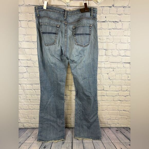 VINTAGE 90s Express X2 Low Rise Festival Rocker Stevie Boho Boot Leg Jeans 10 - Picture 5 of 11